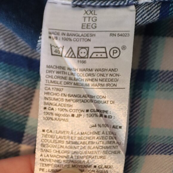Old Navy Plaid Flannel button down Size XXL 100% Cotton Casual Out Doors Active - Picture 4 of 9